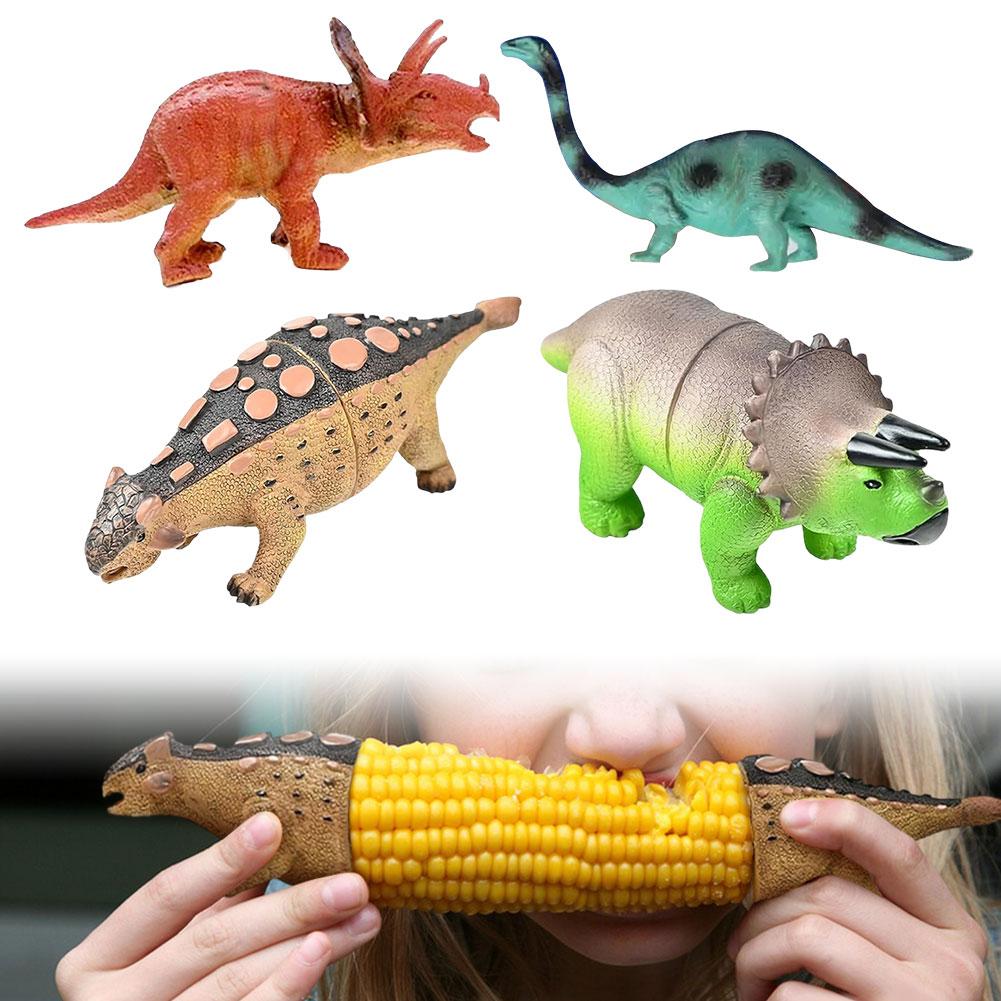 Dinosaur Corn Cob Holders with Stainless Steel Prongs Corn On The Cob Holders Reusable Sweetcorn Holders for Childs and Adults