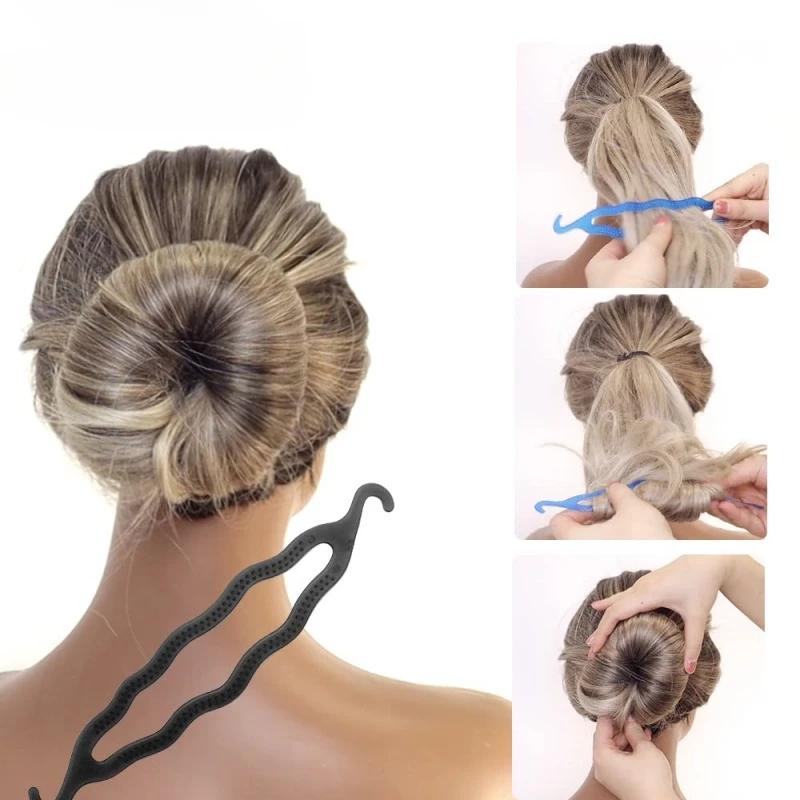 4-piece hair tray, hair straightener, comb, hair styling tool kit, braided doughnut, hair care accessories.