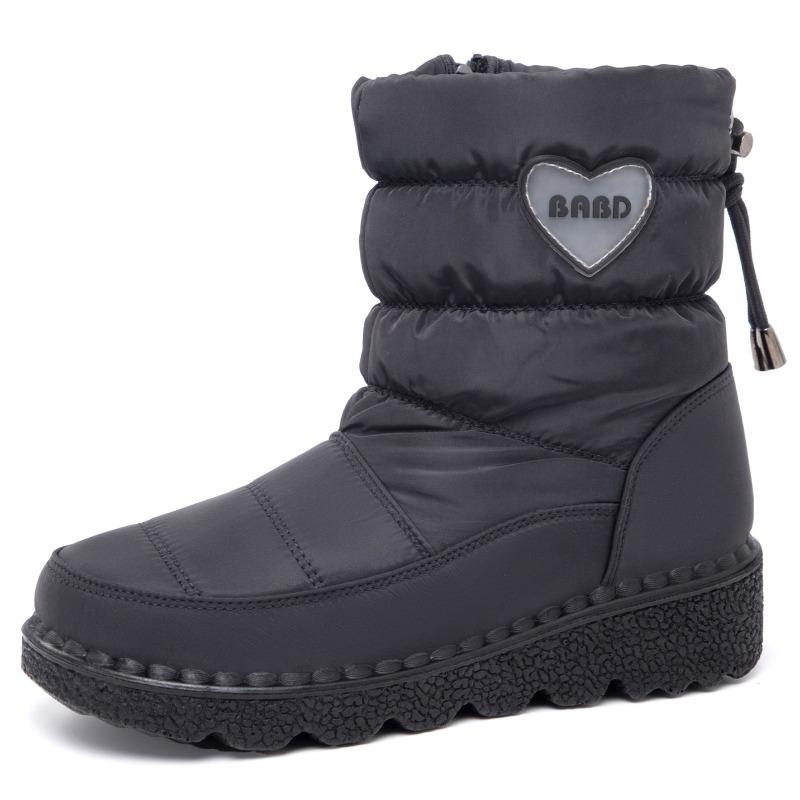 Snow Boots Women's Winter Large Size Women's Boots Piled Thickened Cotton Boots Polyurethane Boots High Top Platform Cotton Shoes