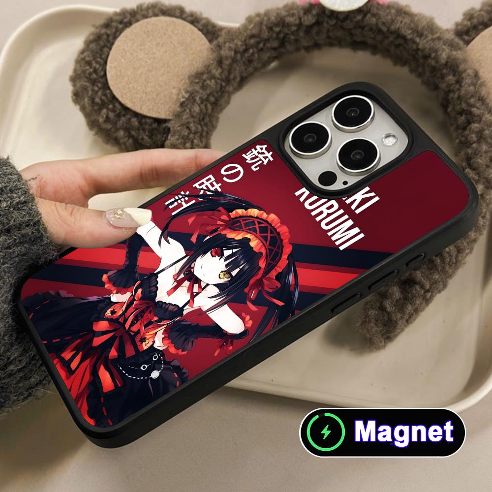 Date a Live Kurumi Tokisaki Matte Surface Magsafe Mobile Phone Case for iPhone 17 16 15 14 13 12 11 Air Pro Max Plus Colorful