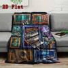 Cyberpunk Music Instruments 2D Flat Pattern Flannel Blanket, High Quality All Seasons, Home Decor, Warmth and Comfort, Perfect for Christmas Gifts.