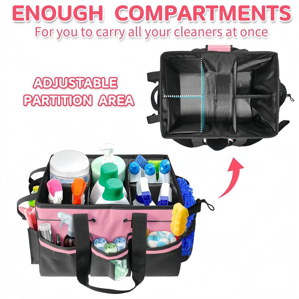Large Capacity Cleaning Kit Bag, Portable Crossbody Handbag For Cleaning Tools Storage