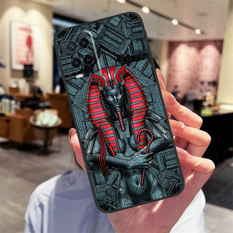 Égypte Nefertiti Anubis Ankh Étui Pour Oppo A78 A98 A79 A18 A38 A58 A40 A60 A80 A16 A76 A96 A15 A74 A94 A54 A17 A77 Coque