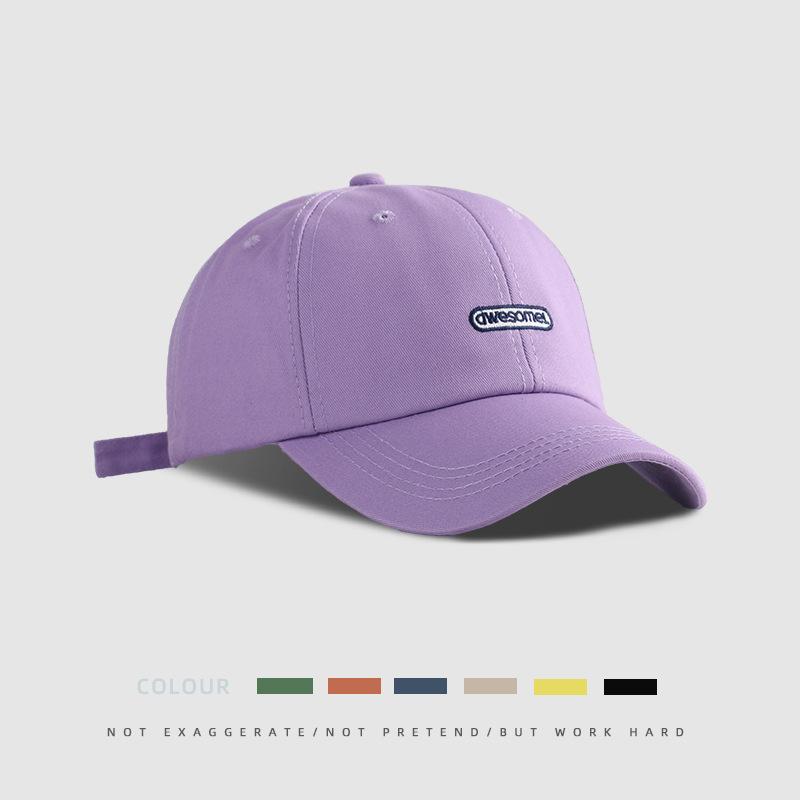 

Semi-hard hat female spring and autumn small letter cap student face small baseball cap curved brim duckbill hat Adjustable фіолетовий