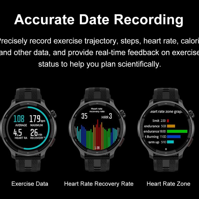 2026 Neue Militär Sport Smartwatch 1,43 Zoll AMOLED Display 4 GB Speicher GPS Offline-Karte 3ATM Wasserdicht Bluetooth-Anruf Fitness Mode Smartwatch