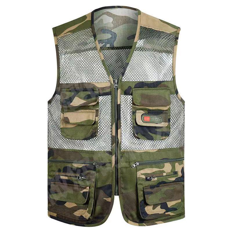 Men's Multi-Season Tactical Mesh Vest with Multi-Pockets for Fishing and Leisure