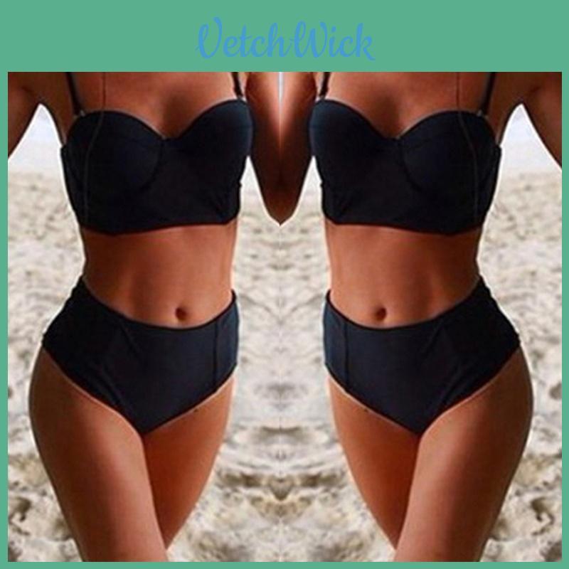 Vintage High Waist Bikini Monokini Swimwear Set For Women With Timeless Elegance