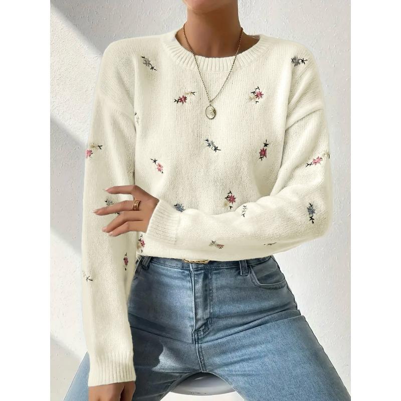 Korean Style Gentle Knitted Sweater Loose Fit Round Neck Pullover Women S Top
