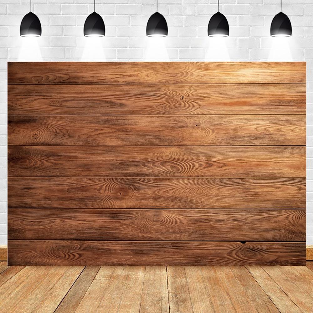 Wood Backdrop for Food Baby Portrait Photography Backdrops White Brown Wooden Board Plank Background for Party Decor Custom