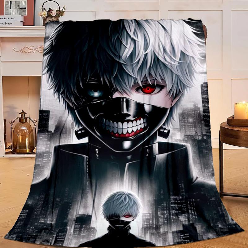1PC Tokyo Anime Artwork Flannel Blanket Gift, Suitable for Both Men And Women, Soft Ideal for Beds And Sofa, Birthday Or Christmas Gift