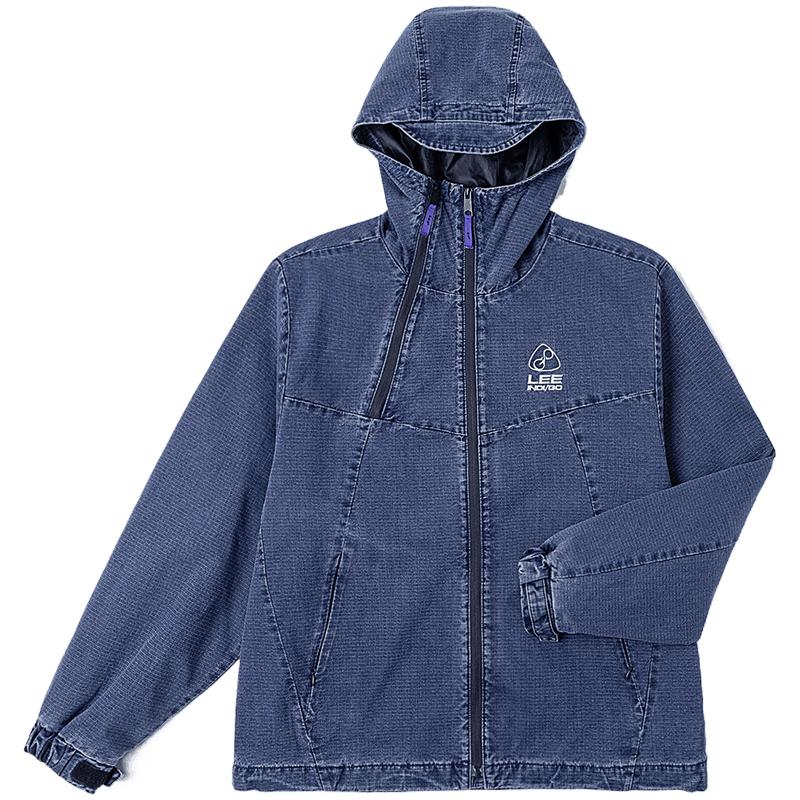 Lee Men's Dark Blue Hooded Denim Jacket