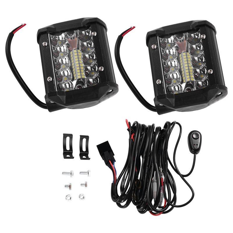 For Truck Tractor Excavator Boat ATV UTV GMC 4 Inch LED Pod Light Spot Flood Combo Driving Off Road Light For SUV