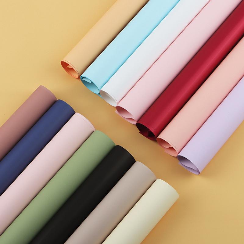 55x55cm Flower Wrapping Paper Foggy Waterproof Packing Festival Bouquet DIY Material Translucent Solid Color Decoration Paper