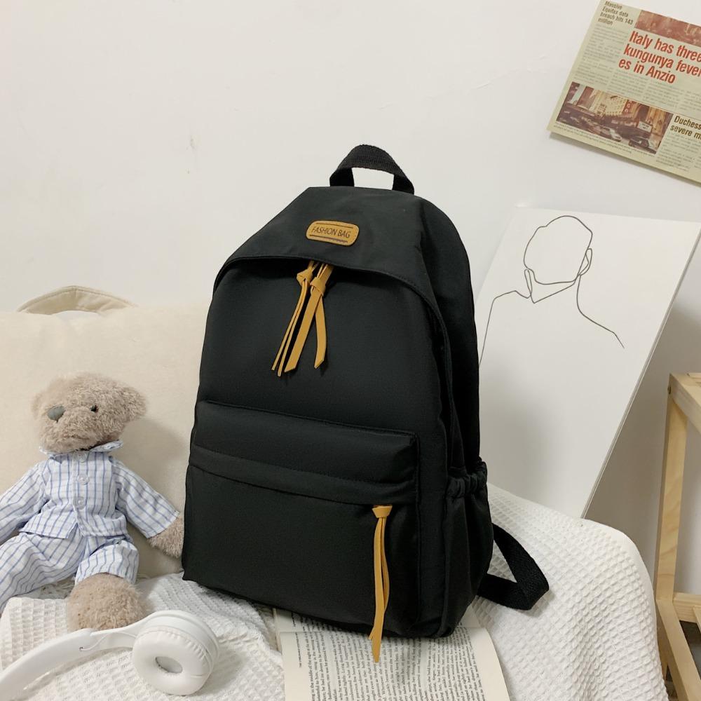 Trendy Nylon Polyester Versatile Backpack White Grey Black Blue Washable School Student Backpack Computer Bag Women Men
