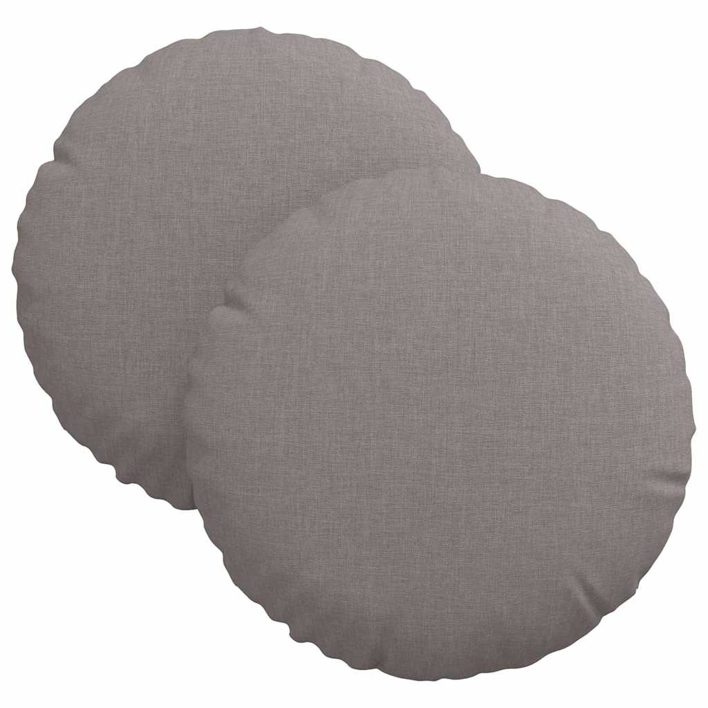 Seat Cushions 2 Pcs Taupe Ø30 X 13 Cm Fabric