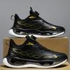 Men's Leather New Shock-absorbing Sneakers Men's Breathable Popcorn Soft-soled Dad Trendy Shoes Ultra-light Running Shoes