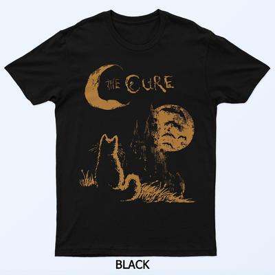The Cure Vintage Cat Moon Funny The Cure Cat Lover Women Men Tees T-Shirt