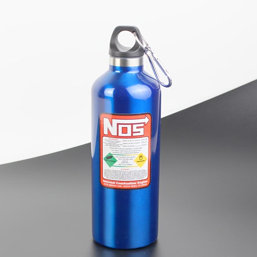 

500ML High capacity Racing Style Water Bottle Stainless Steel Sports Bottle with Carabiner Leakproof Drink Flask for Car Gym 500ml синий