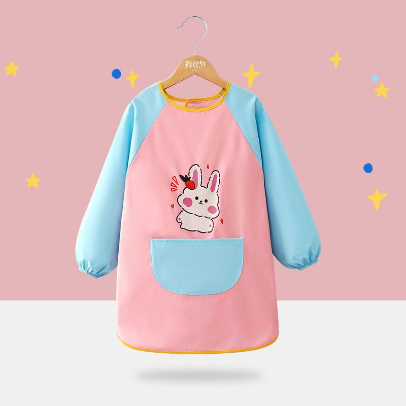 New Waterproof Apron Children's Eating Drawing Outerwear Dirt and Oil Resistant Apron for Boys and Girls Kawaii Kitchen Cover