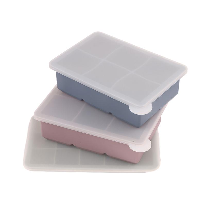 6/15 Grid Big Ice Tray Mold Giant Jumbo Large Food Grade Silicone Ice Cube Square Tray Mold Diy Ice Maker Ice Cube Tray With Lid
