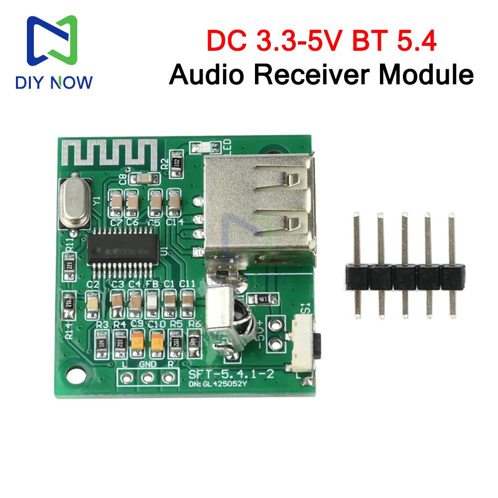 DC 3.3-5V Bluetooth 5.4 audio receiver module 2.0 dual-channel stereo lossless decoder board USB interface with remote control
