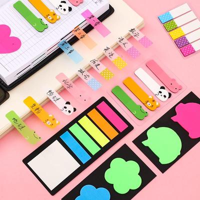 Colorful Fluorescent Index Stickers: Cute, Removable, Transparent Labels for Students