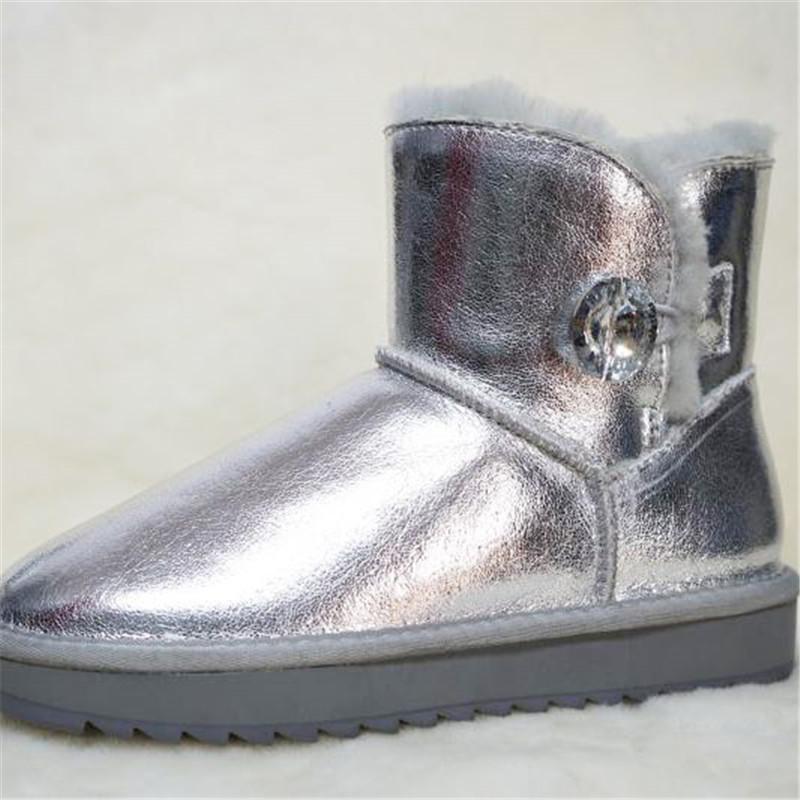 100% натуральная кожа 2024 года Женская обувь из овечьей шерсти Сапоги для снега Ботинки — фото 5