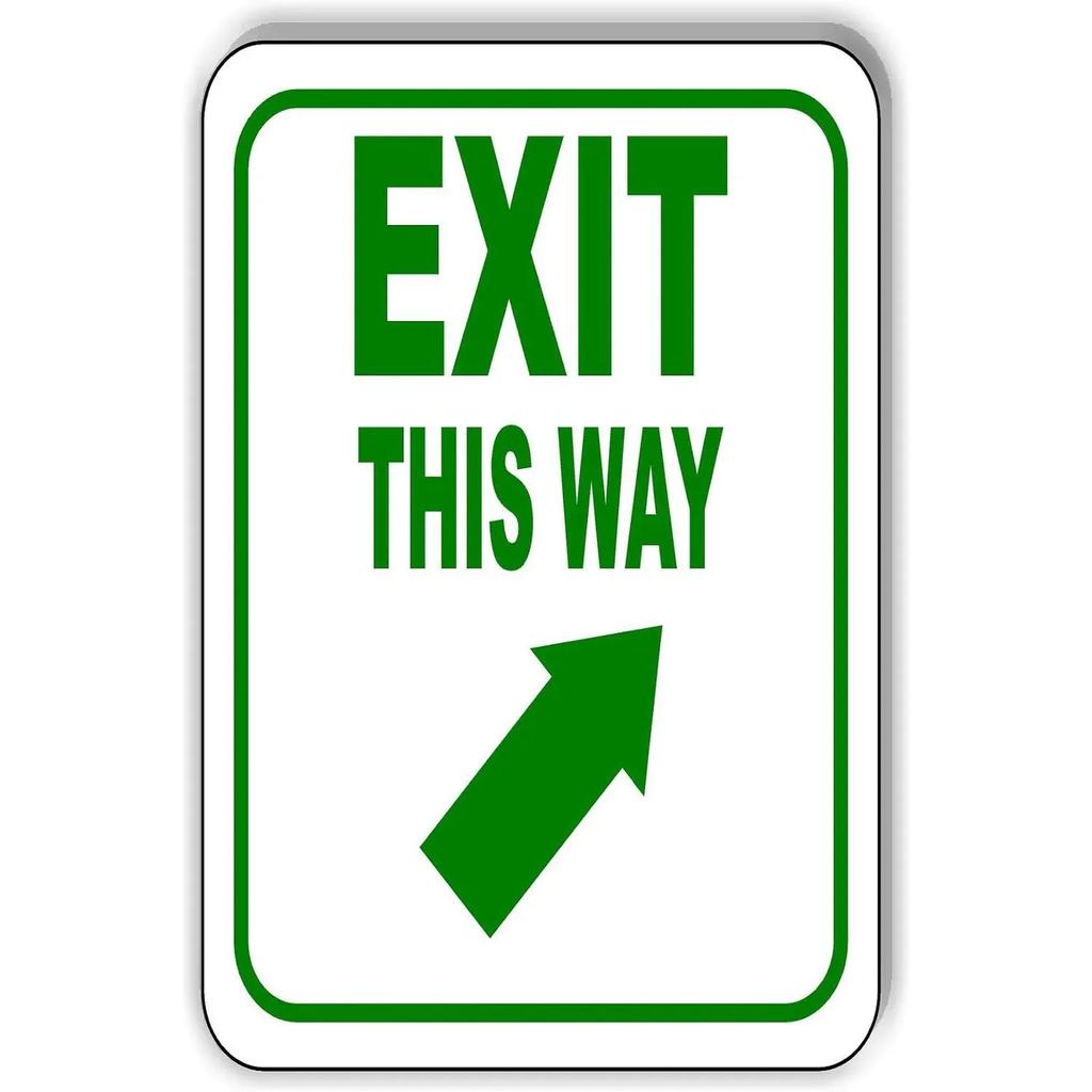 Vintage Ausgang Eingang Abbiegepfeil Metallblechschilder Poster Platte Wanddeko für Bars Garage Café Clubs Pubs Retro Poster Plakette