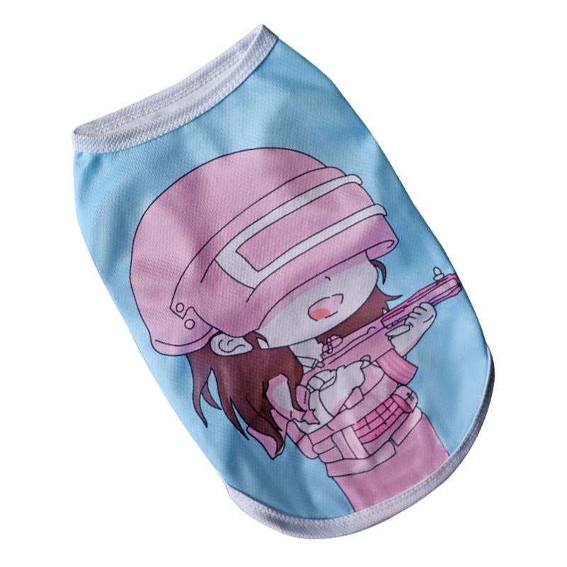 Cartoon Print Mesh Breathable Pet Vest for Dogs & Cats - Spring/Summer Collection