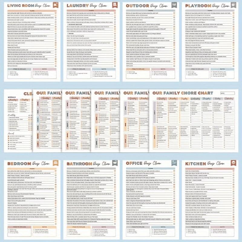 36-Page Attention Deficit Hyperactivity Cleaning Planner Board - A Comprehensive Daily, Weekly, Monthly and Annual Task Organizer for Home Maintenance