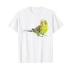 Budgies Green Watercolour Bird Parakeet Cockatiel T Shirt White Vintage Unisex Stylish Slightly Homme