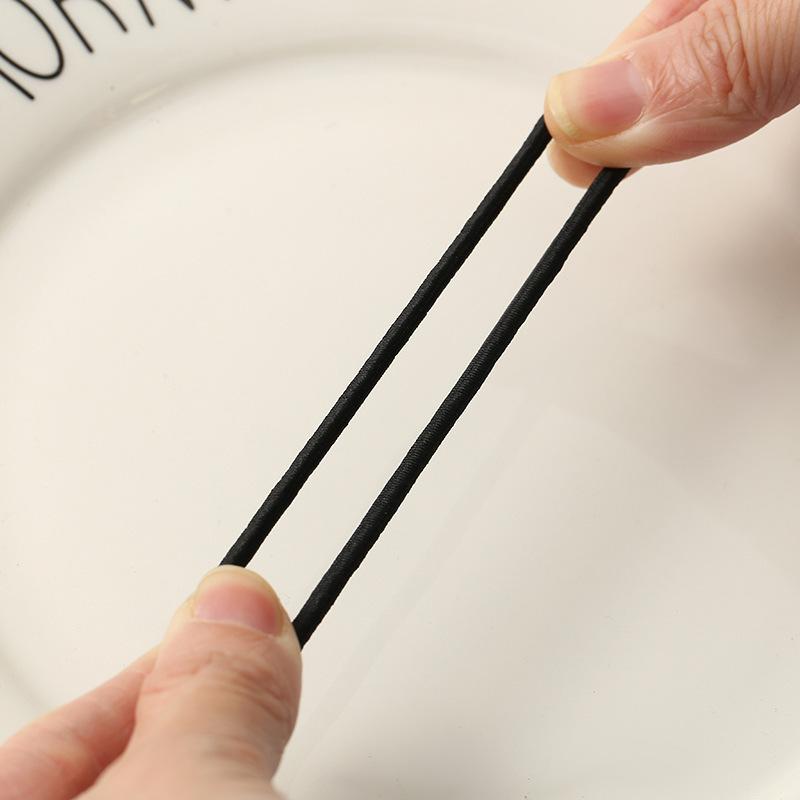 98/200pcs Black Elastic Hair Ties for Women Girls Hair Ropes Solid Color Ponytail Holders Simple Durable Girl Hair Accessoires