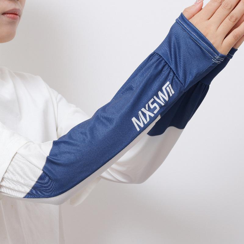 Summer Arm Sleeves Ice Silk Cooling Loose Fit Breathable UV Protection Covers for Cycling Driving