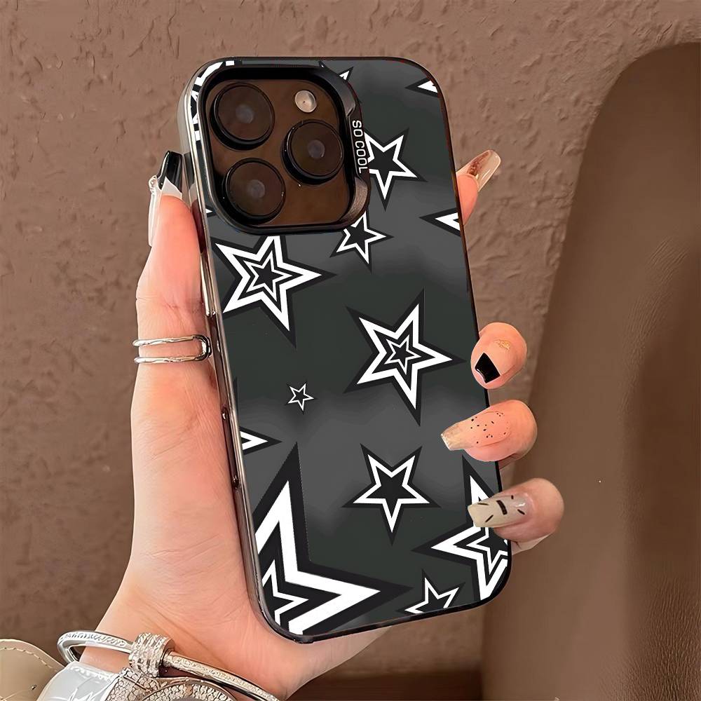star phone case for iPhone 17 17Air 16 15 14 13 12 11 Pro Max Plus Colorful Silver