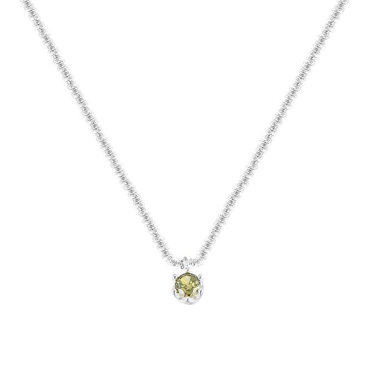 Forest-Inspired Green Diamond Necklace: Niche Design, Gentle Fairy Spirit, Versatile Starry Sky Clavicle.