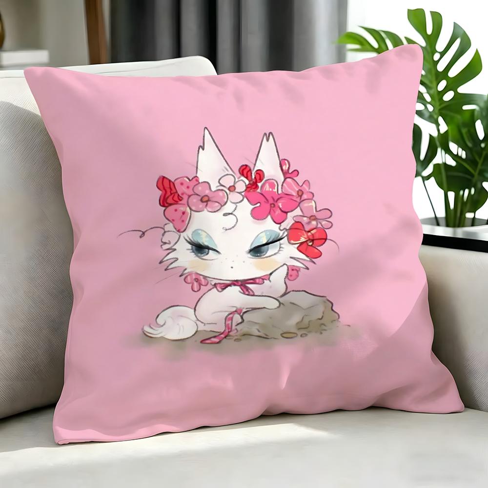 Cartoon PPink Kitten Cushion Cover Cushion Cover Set Pcs x x x Pillowcase Decorative Sofa Home Decor