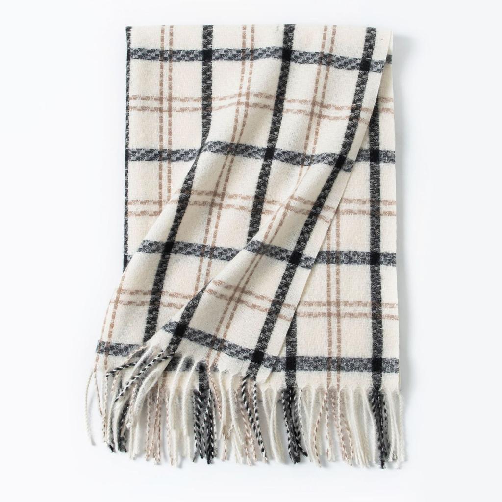 New sweet warm imitation cashmere scarf plaid student couple winter thickened warm scarf