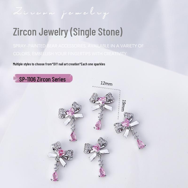 

Циркон Бриллиант Бабочка и Бантик 3D Ювелирные Украшения для Нейл-Арта