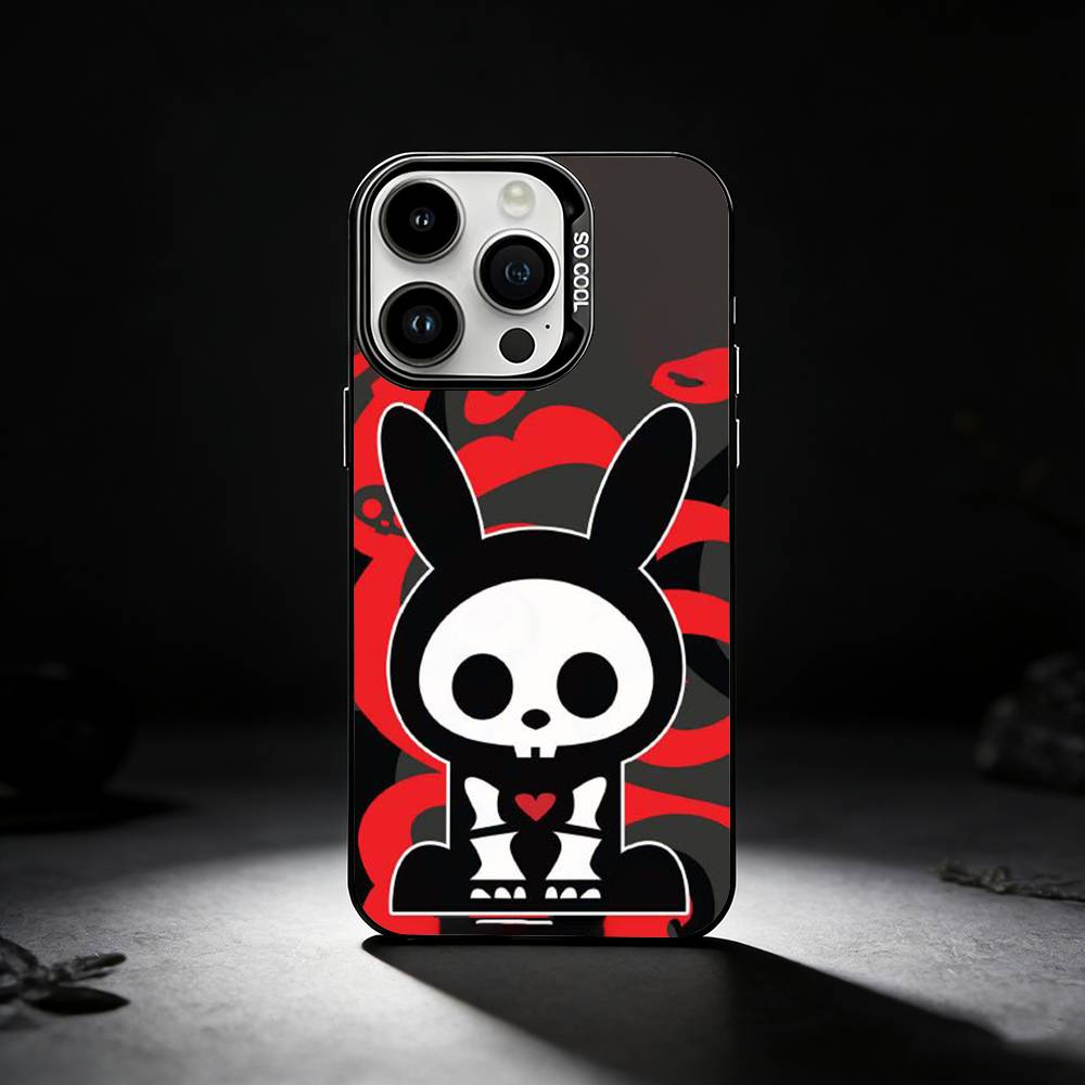 

Cute Skelanimals Dog dark Phone Case For iPhone 17,16,15,14,13,12,11 Plus,Pro Max,XS,Colored silver phone case iPhone17PRO