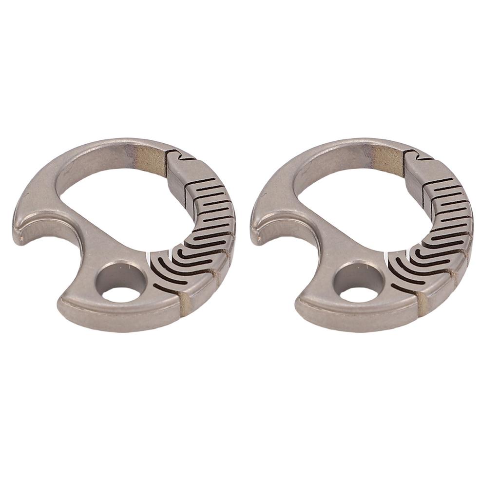 2pcs Portable Ti Alloy Keychain Bottle Opener Outdoor Keyring Buckle Key Holder for Camping Hiking