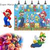 Super Mario Bros. Thema 3d Achtergrond Voor Kinderverjaardagsfeest Mario En Luigi