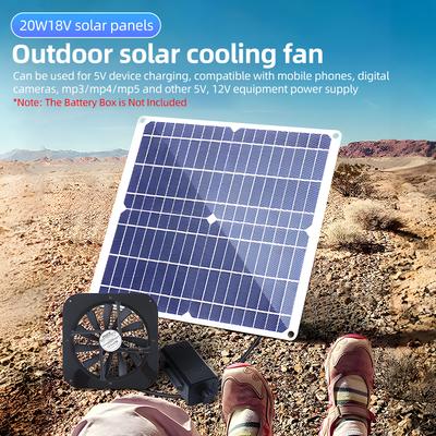 20W Solar Powered Fan 10 Inch Waterproof USB Solar Panel Vent Exhaust Fan High Speed Air Flow Outside Kit for Chicken