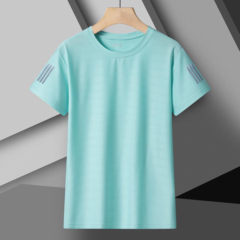 Ice Silk T-shirt Sports Running Fitness Quick-drying Breathable Large Size Outdoor Short-sleeved T-shirt
