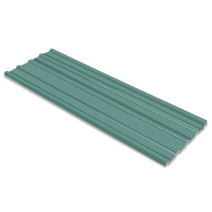 Galvanized Steel Sheet - vidaXL - 42984 - 12 Pieces - Green - Weather Resistance