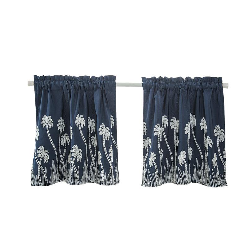 Embroidered Curtains Kitchen Curtains Door Curtains Through Rods Small Curtains American Pastoral Style Curtain Finished Products