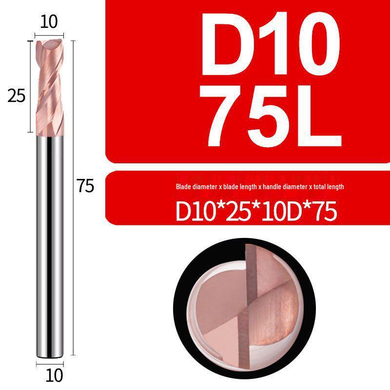 Tungsten Steel 2-Flute Carbide End Mill, 55° Keyway CNC Flat Bottom Cutter