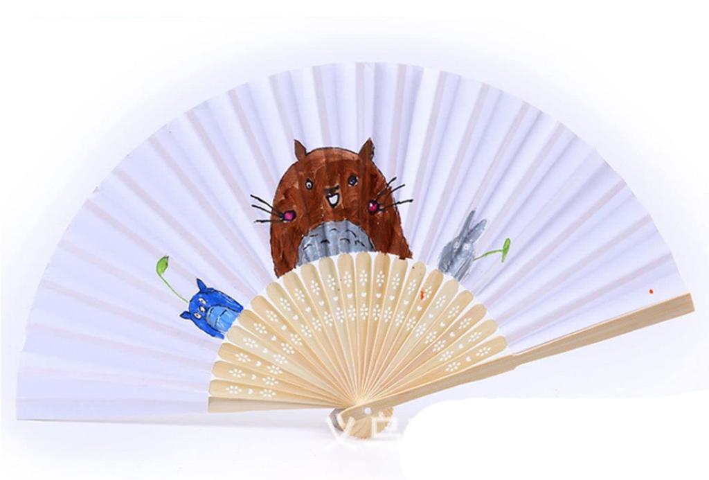 Xiang Ru Set of 2 White Fans Perfect for Cooling Dance Shogi DIY White - Down, Fans, Festivals, (Japanese Chess), Projects, Stylish, Drawing, Gifts,