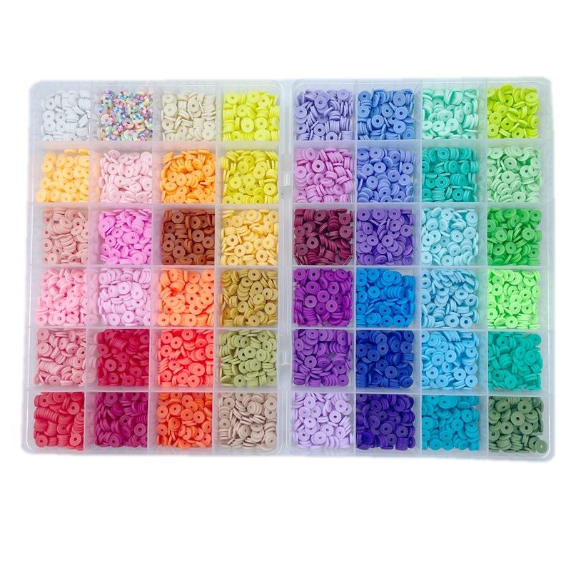 4800PCS Clay Beads for Bracelet Making Kit Clay Flat Polymer Beads Jewellery