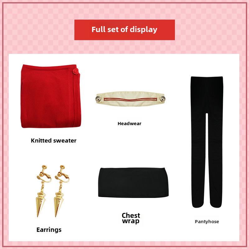 Spy Playhouse Cosplay Costume: Joel Foger Red Sweater & Aniya Skirt for Blair's Male Protagonist Foger