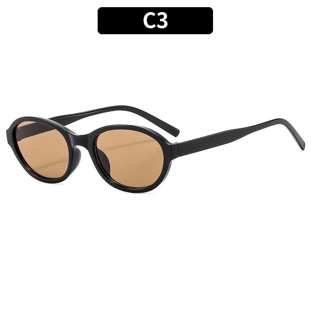 Nice Retro Small Oval Sun Glasses Women New Fashion Simple Orange Black Sun Glasses Ladies Y2k Summer Outdoor ShadesUV400
